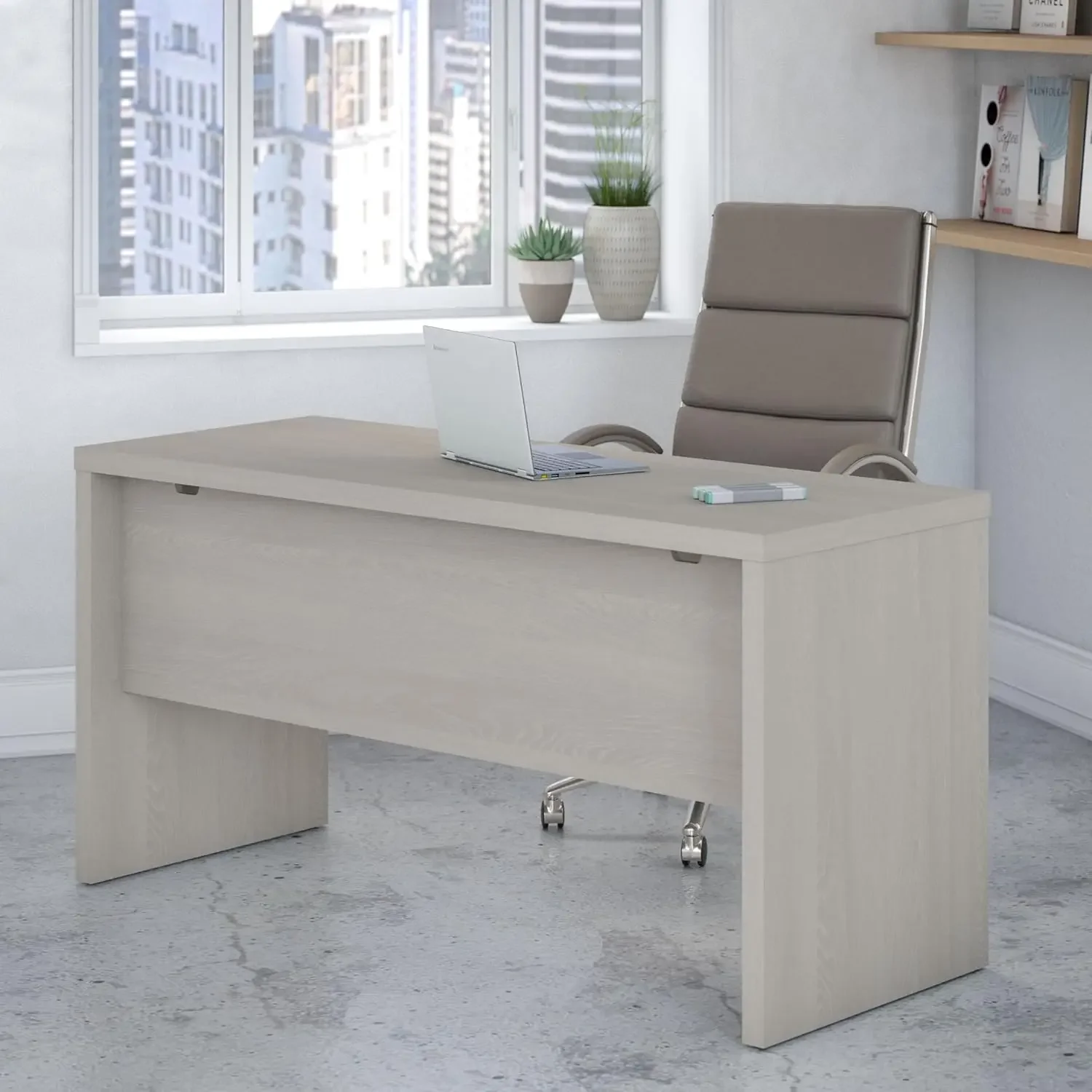 Credenza Table with Wire Management | Echo Collection Computer Desk for Home Office