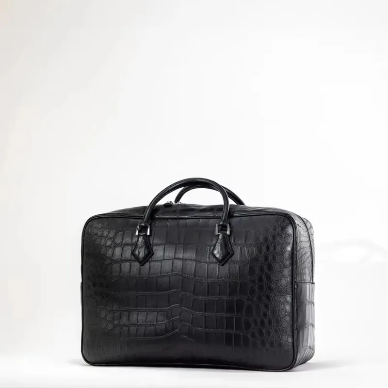 OEM Alligator Seal Cow Leather Overnight Duffel Bag Weekend Bag for Business Travel Gym Exercise