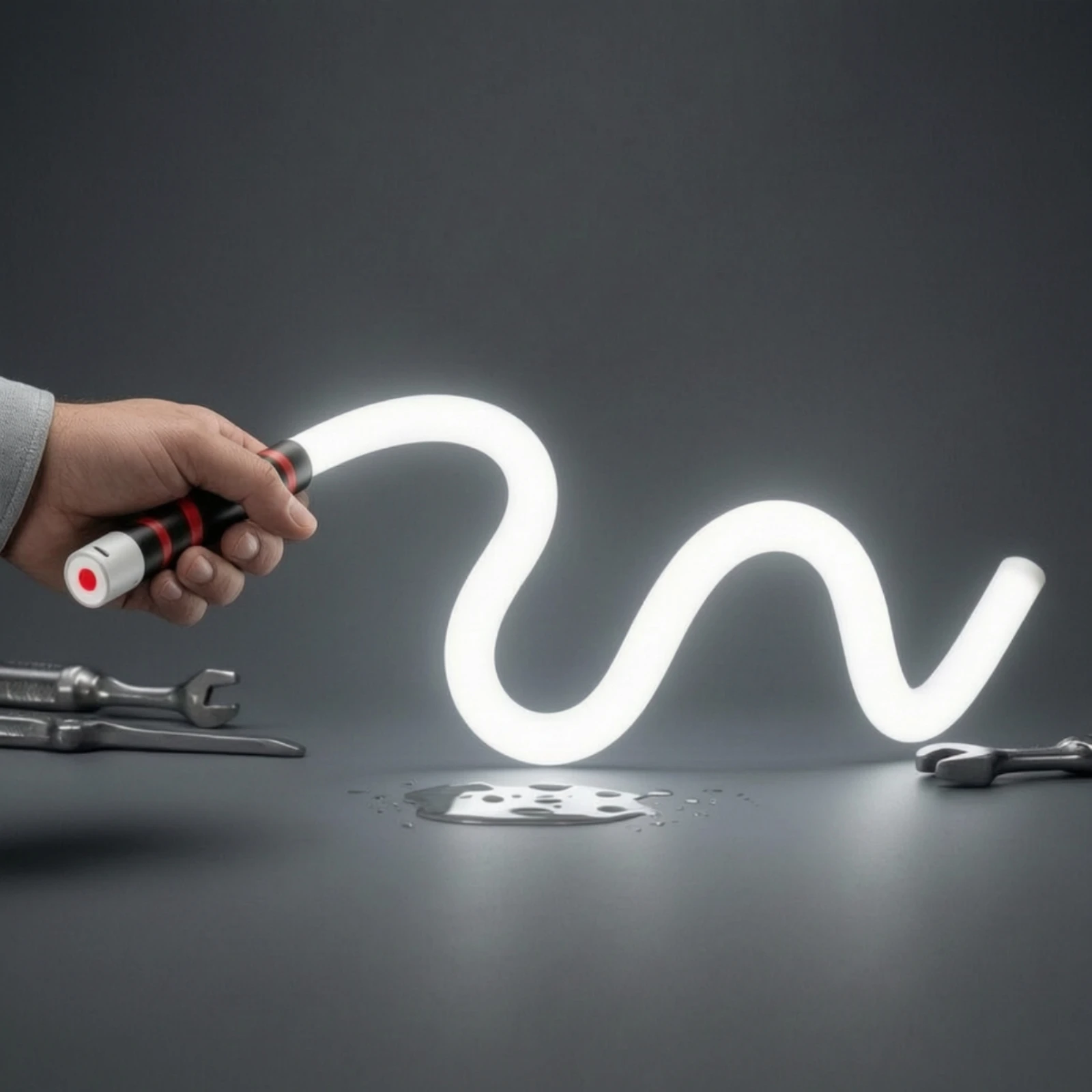 Flexible LED Work Light Rechargeable Work Light with Silicone Body Inspection Lamp Handheld Lighting 3 Brightness Modes