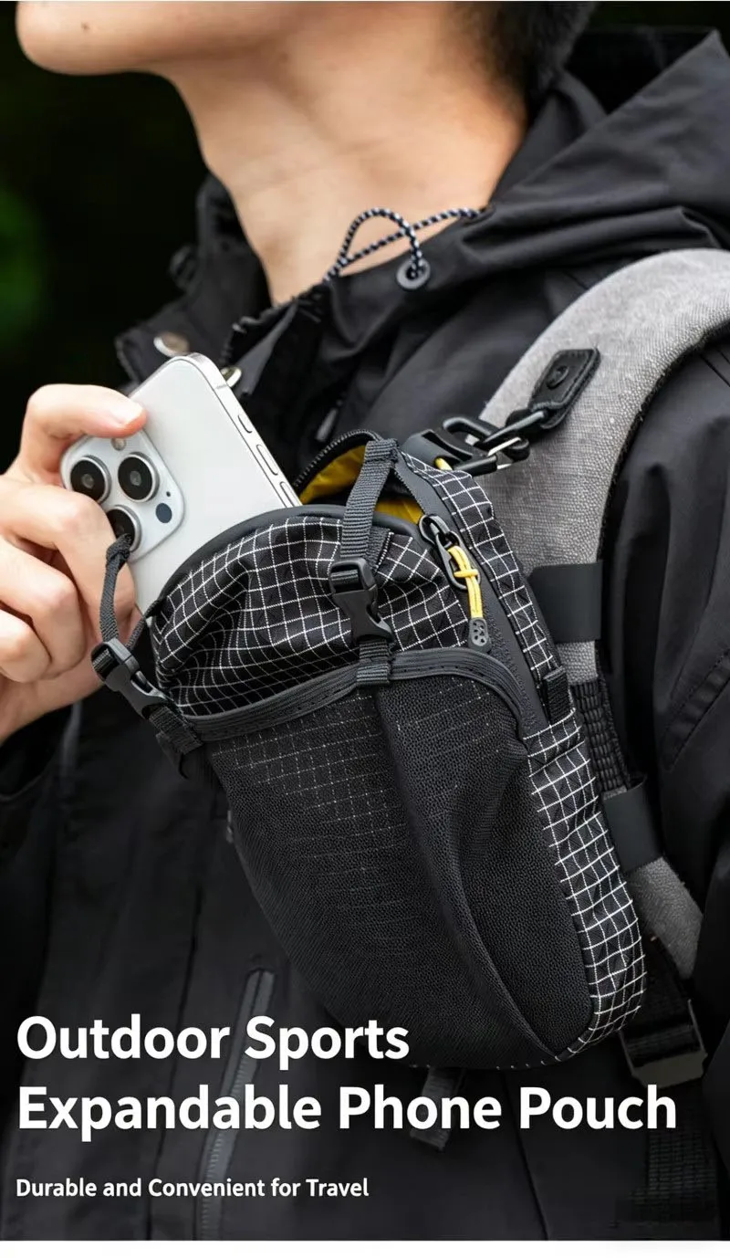 Rucksack-Schultergurt-Zubehörtasche, Smartphone-Tasche, wasserdichte Gurttasche für Sport, Wandern, Camping, leicht – Detail 1