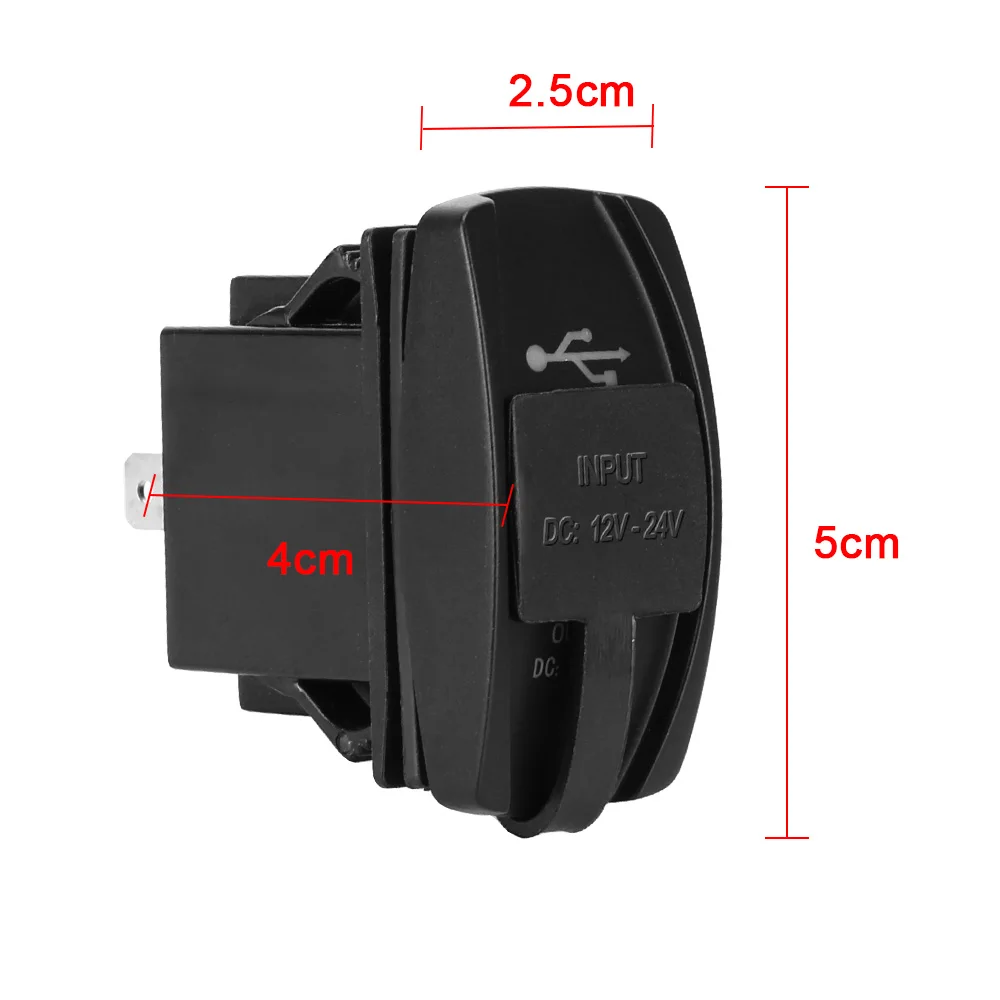 العالمي لسيارة RV قوافل التخييم المزدوج منافذ USB الغبار شاحن الهاتف مقاوم للماء شاحن سيارة 5 فولت 3.1A LED محول السيارات #6