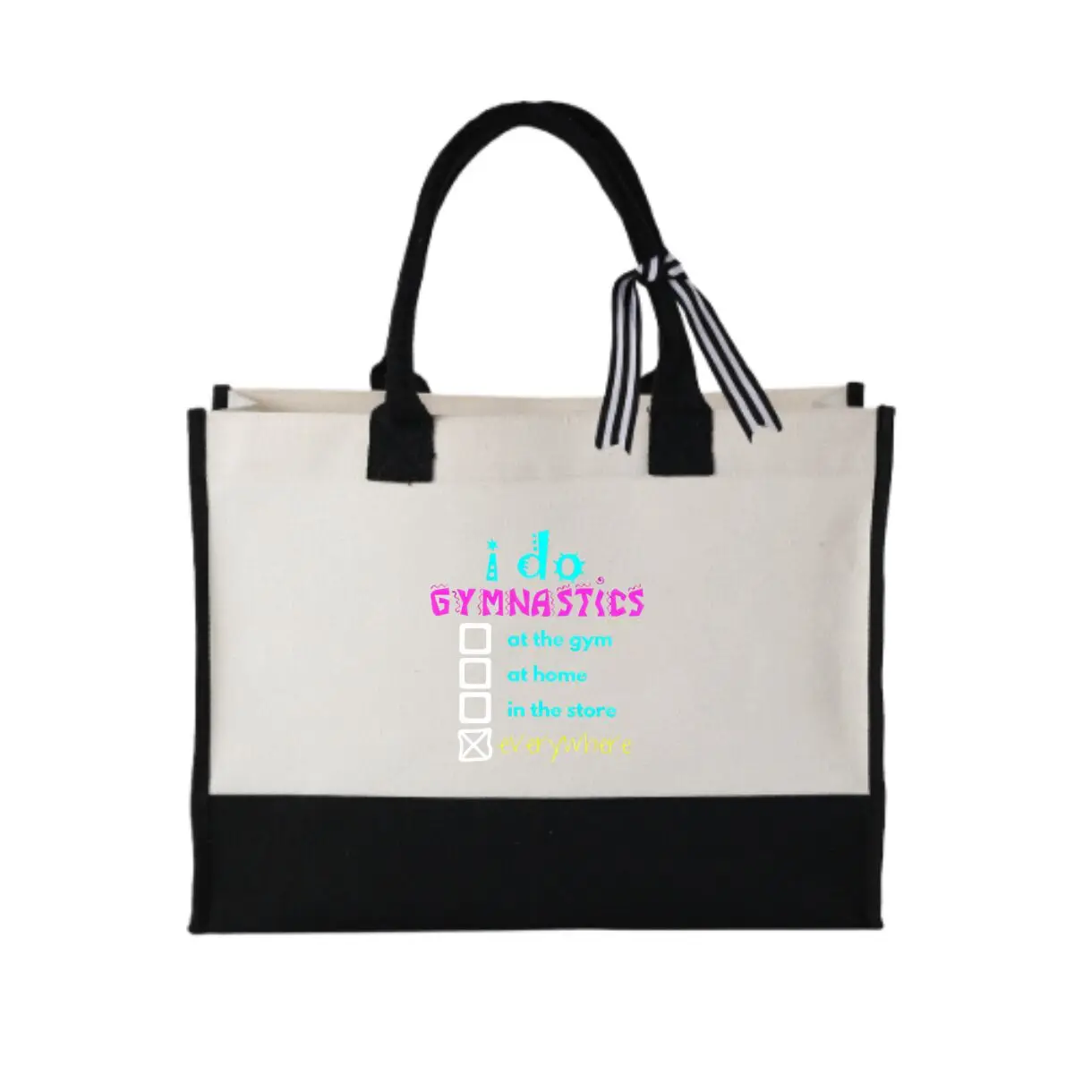 Gym Everywhere Colorido rutina Diversión Moda Patchwork Lona Regalo Tote
