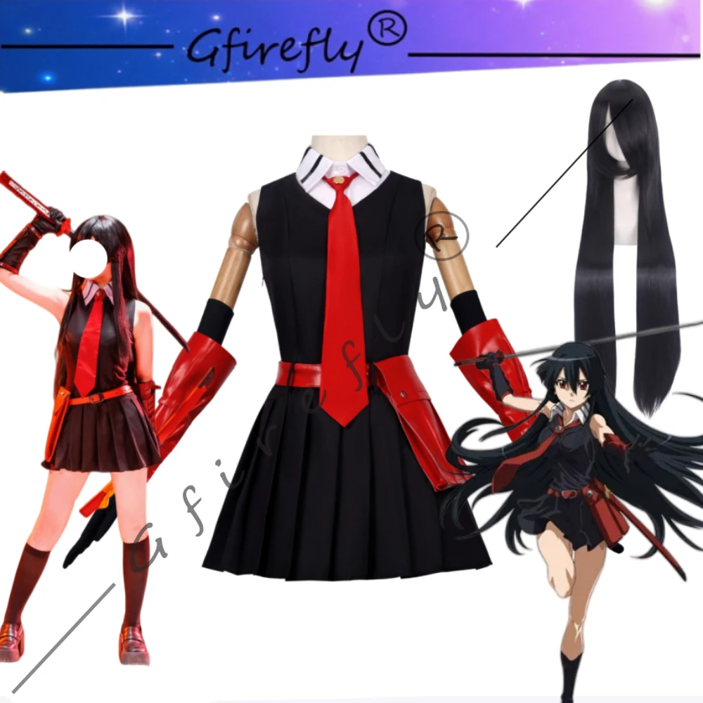 

Akame Ga Kill! Akame Same Style Cosplay Costume in Stock Black JK Uniform Skirt Set Adult Women Party Halloween Carnival Wear