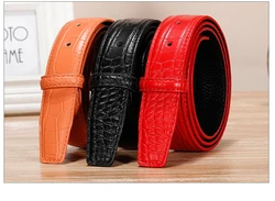 3.5cm Headless Pattern Cattle Leather Belt  Headless Buckle Pin Buckle Men's Belt Strap