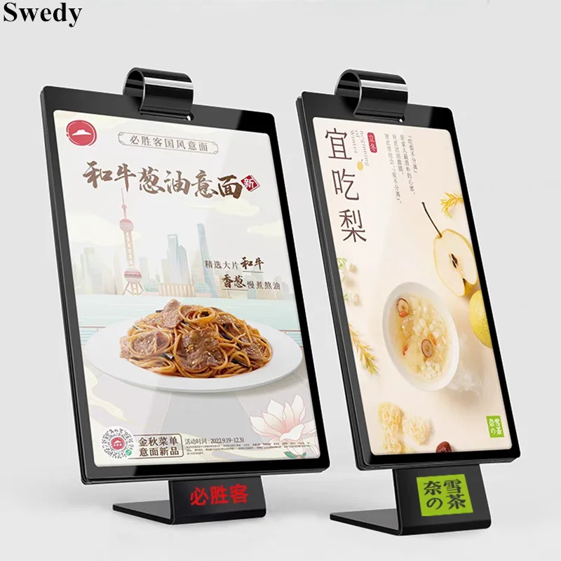 A6 100X150MM Page Turning PVC Poster Frame Restaurant Wood Menu Paper Price List Holder Acrylic Sign Holder Display Stand