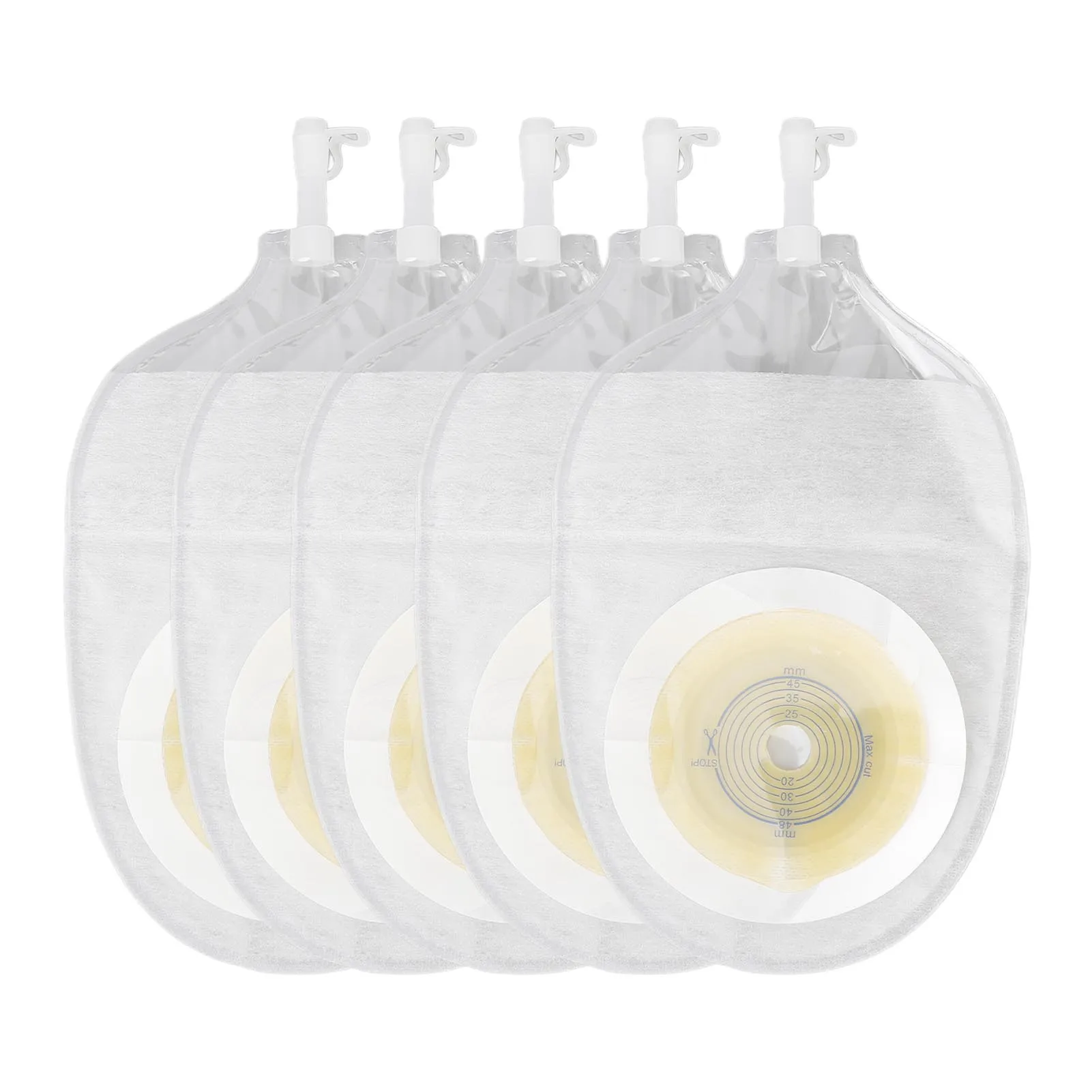 Urostomy Drainable Pouches One Piece Urostomy Pouches Clear Prevent Backflow Hydrocolloid Breathable Lining for Colostomy