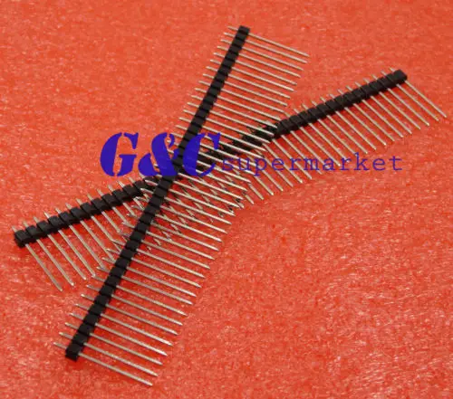 10 buah 1*40 40Pin 2.54mm 20mm panjang Pin Header pria Breakable Pin Header