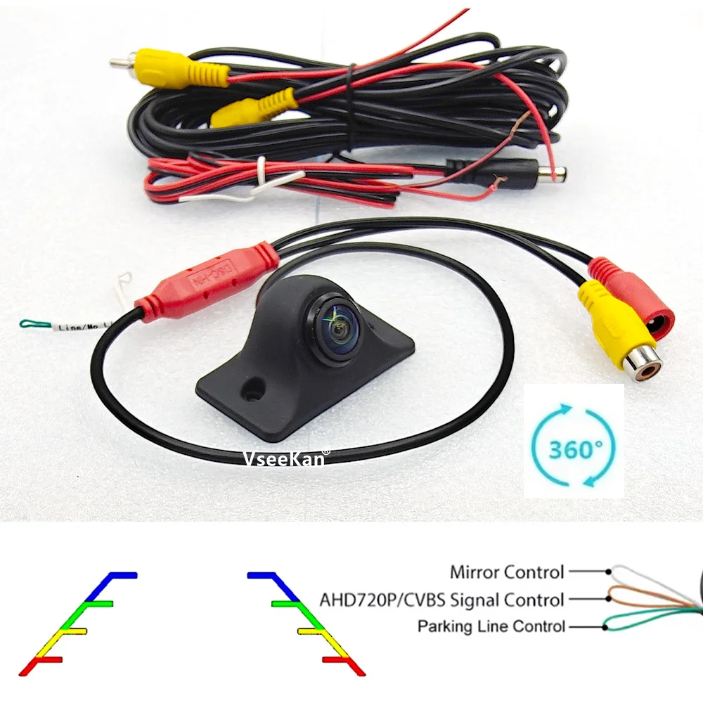Car Reversing Camera AHD1080p CCD CVBS Fisheye IP67 Waterproof IR Night Vision Lens Compatible With Car Radio MP5 Player Monitor