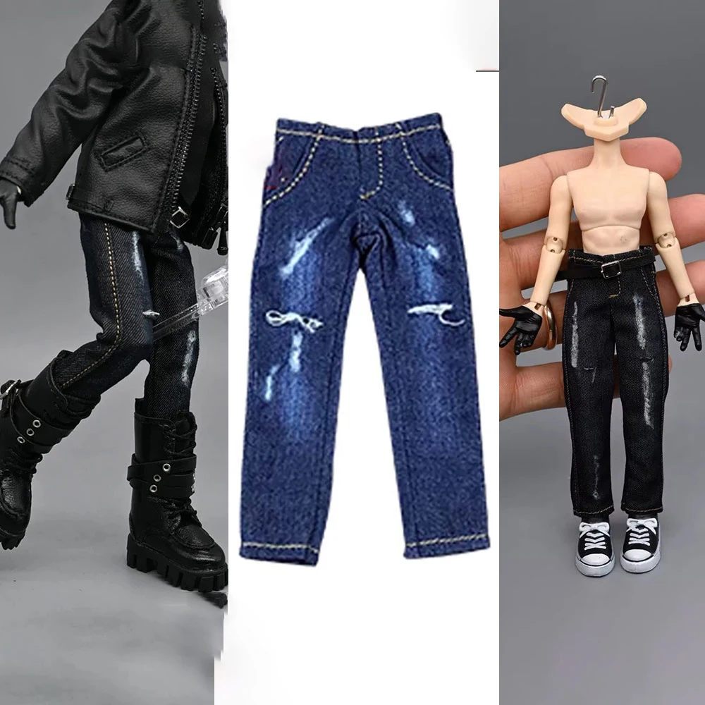 

Модели джинсов с рваными элементами и поясом в масштабе 1/12 для мужчин и женщин, для 6-дюймовых кукол и фигурок, для творчества (DIY)