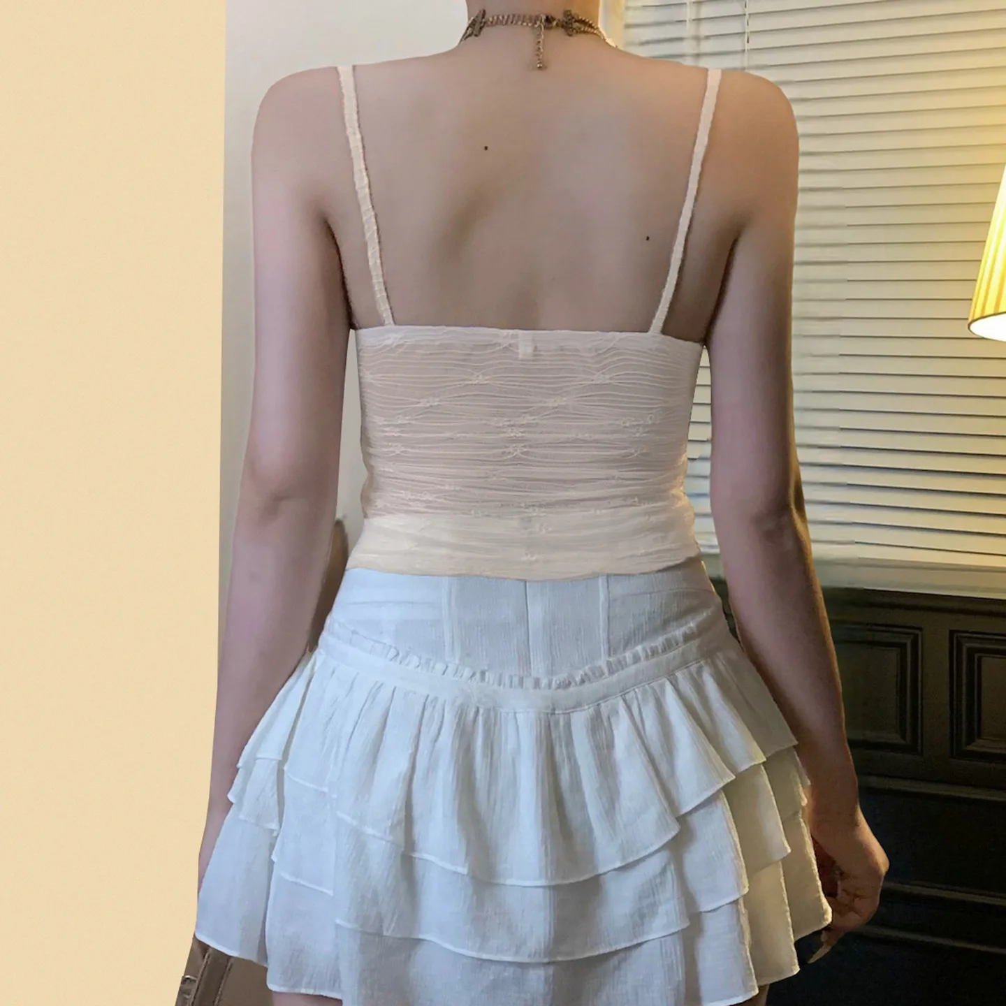 Mode ins pur désir épices filles coquille chaîne col en v nœud irrégulier dentelle vacances fée romantique Sue petite fronde fille