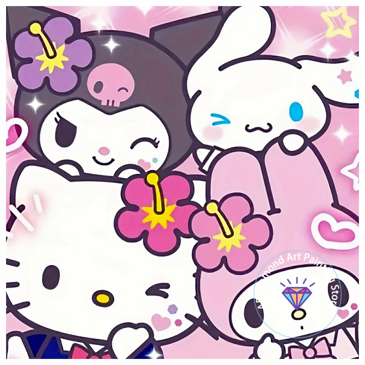 

Hello Kitty My Melody комплект алмазной живописи 5D DIY Kuromi Cinnamoroll Алмазная вышивка крестом ручной работы художественный подарок украшение дома