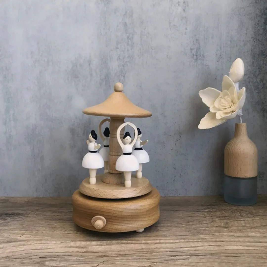 Carousel Ballet Girl Music Box Wind Up Cartoon Musical Boxes For Girls Birthday Gift Valentine's Day Gift Or Desk Decoration