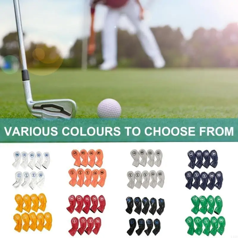 9Pcs Waterproof Golfs Putter Cover Iron Head Cover PU Leather Golfs Club Cover Iron Headcover Golfs Club Head Cover Set