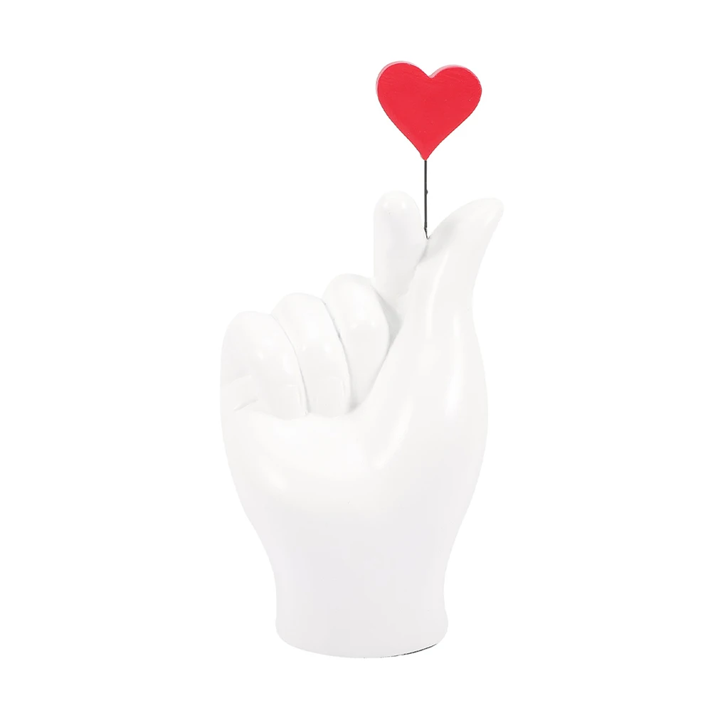 

Love Gesture Ornaments Heart Finger Sculpture Hand Statue Bedroom Decor Decorative Decoration Crafts Anniversary Figurines