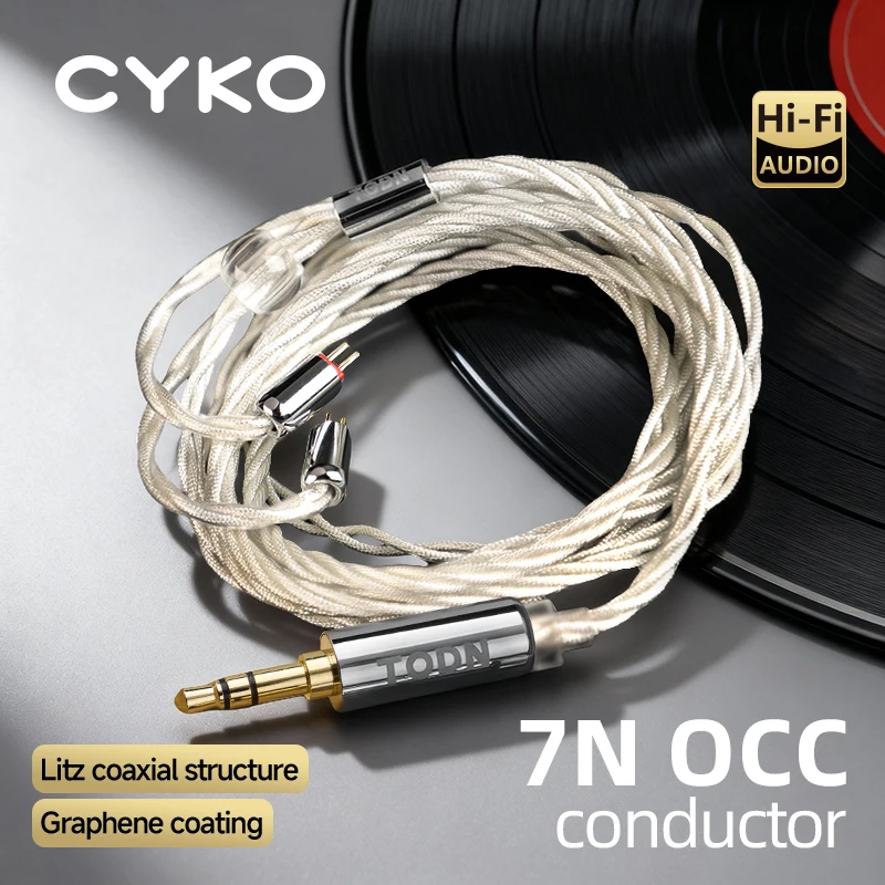 TODN HiFi 4 الأساسية الجرافين الفضة مطلي OCC iem كابل 4.4 مللي متر/3.5 مللي متر MMCX/2Pin التوصيل الصوت سماعة كابل Litz هيكل محوري #1