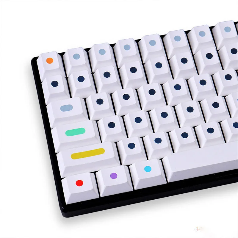 130 Keys Cherry Profile PBT Keycaps GMK Colourful Dots Custom Dye Sub White Teclado Gamer Mechanical Keyboard Mx Switch Key cap