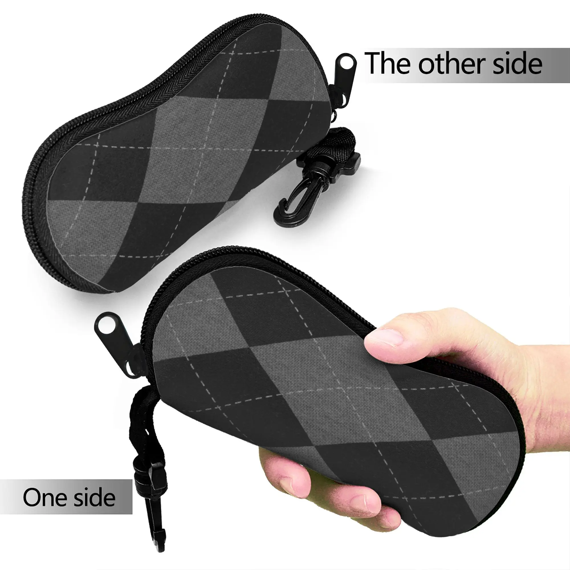 Yellow Tartan Glasses Case  Convenient Sunglasses Case For Unisex Soft Eyewear Bag Print Eyeglass Protector