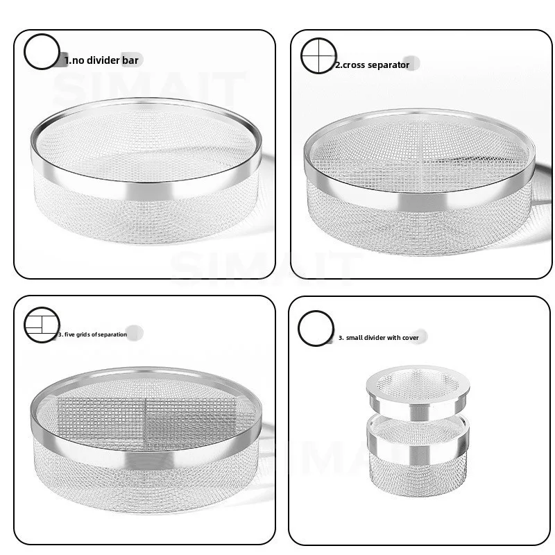 Watch Repair Oil Washing Net, Stainless Steel Mesh Basket Movement Parts Cleaning and Storage, Layered Design with Partition