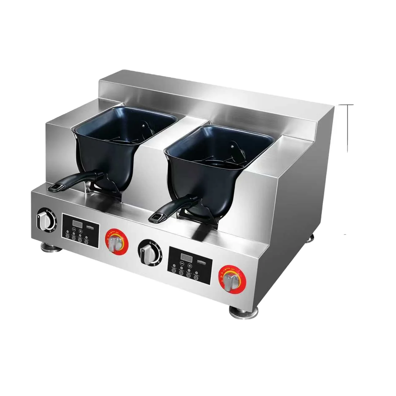 SEMIKRON 110V/220V Gas/Electric Heating Stainless Steel U-shape Automatic Cooking Wok Machine 1kg Capacity Fried Noodles Meat