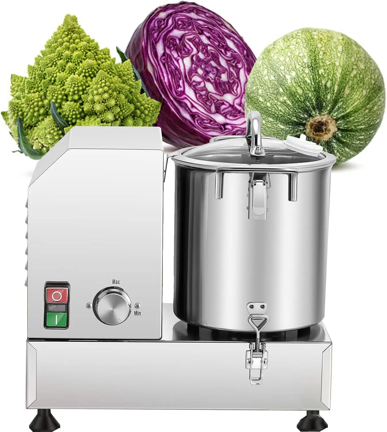 Stainless Steel Multifunctional Veggie Cutter, Electric Blender Cutter, Commercial Vegetable Meat Food Processor,6L