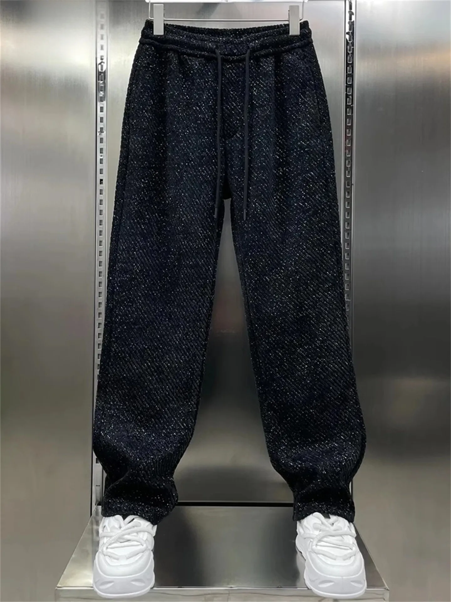 

Мужские зимние повседневные брюки прямого кроя с флисовой подкладкой, утепленные, трикотажные, удобные, свободные, модные