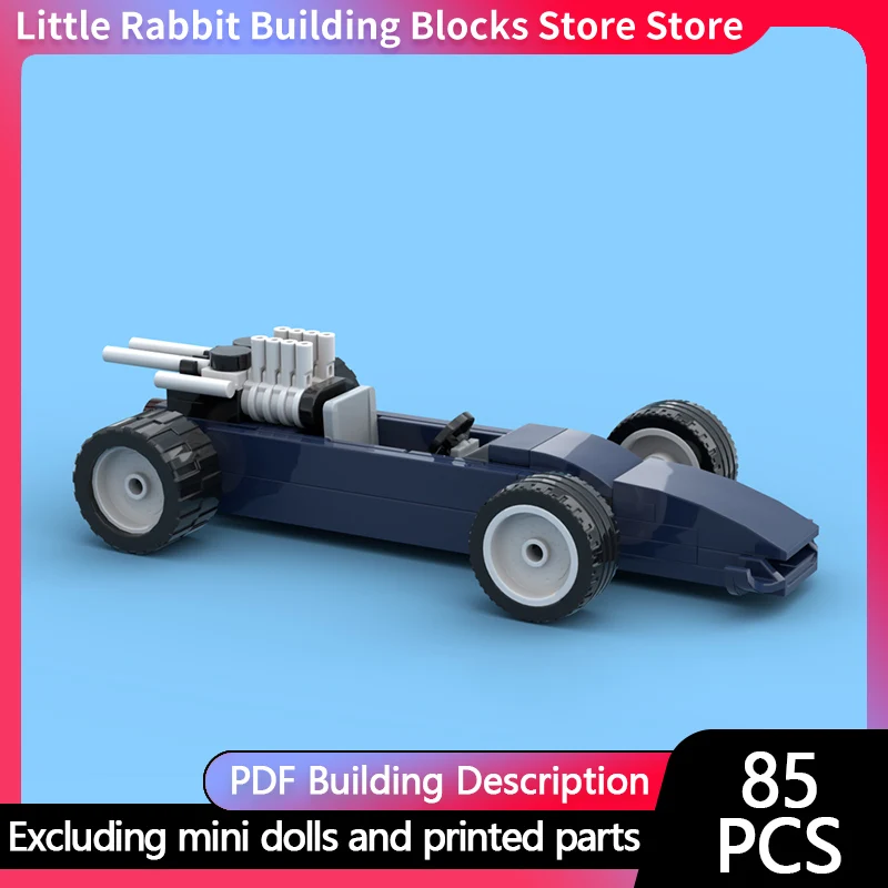 City Car Model MOC Building Bricks Dark Blue Convertible Car Modular Technology Gifts Holiday Assemble Children Toys Suit