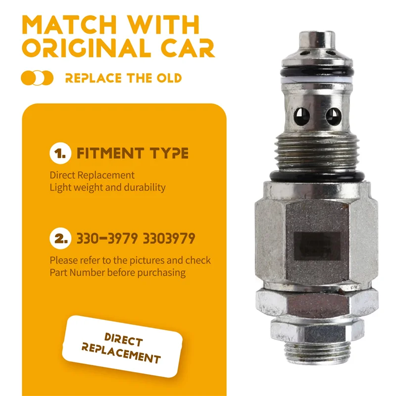 

L10A 330-3979 3303979 Предохранительный регулирующий клапан для CAT Caterpillar 416E 432F Экскаватор-погрузчик Запасные части для строительной техники