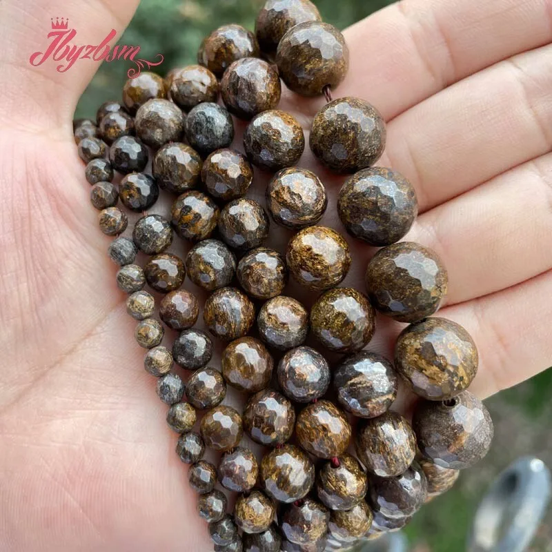 Natural Brown Bronzite Round Beads Loose Spacer Stone Beads Strand 15Inches 6/8/10/12MM For DIY Necklace Bracelet Jewelry Making