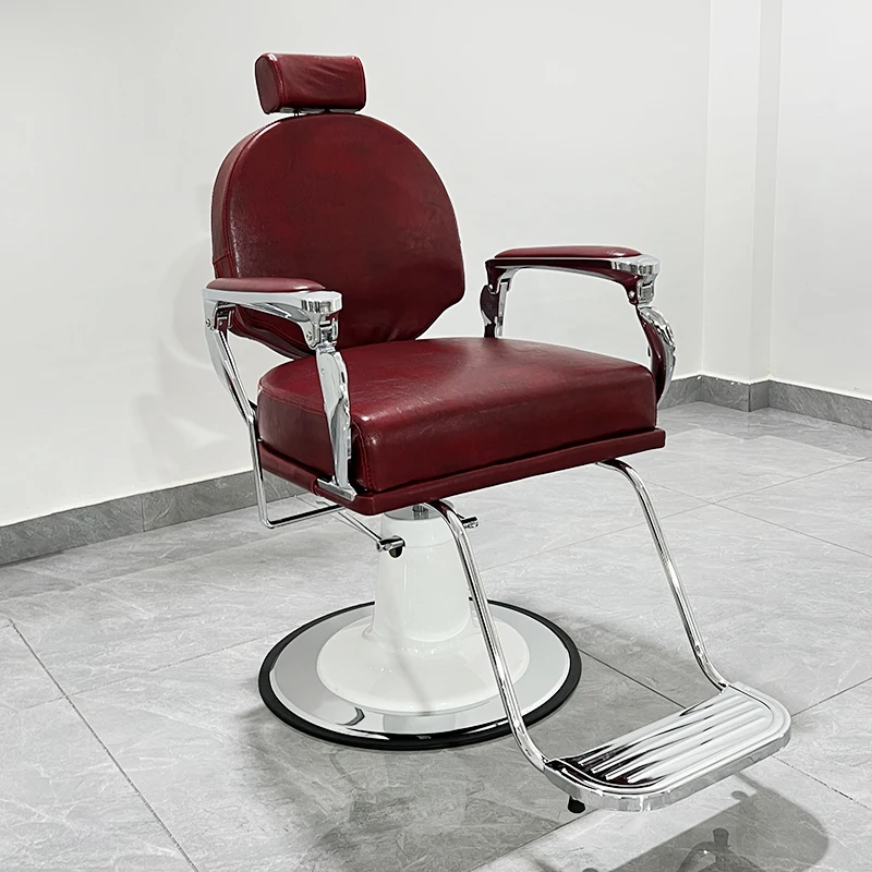 Cadeira de barbeiro reversível premium, cadeira de salão de espuma respirável, loja de estilo de cabelo, beleza reclinável, forte, móveis de salão de coiffure