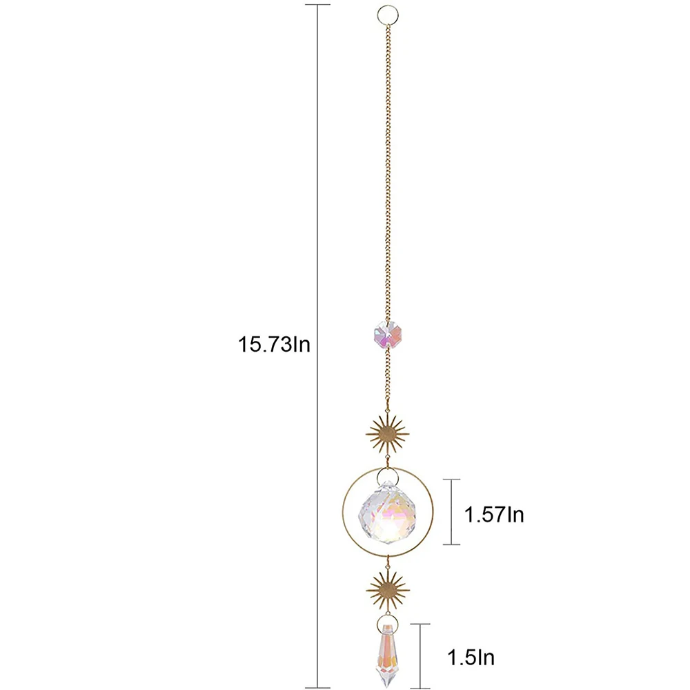 Crystal Moonphase Sun Catcher szkło wiszące Suncatcher wisiorek twórca tęczy Ornament dla Home Office dekoracje ogrodowe prezent