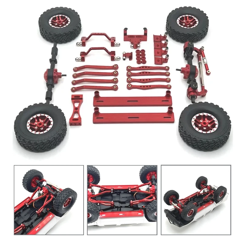 

Metal Upgrade Front and Rear Axle/Wheel Hub/Foot Pedal/Pull Rod/Servo Seat Set For WPL 1/16 C64 RC Car Parts