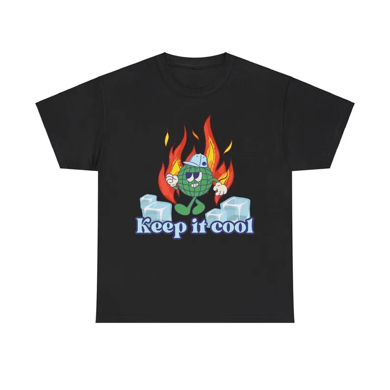 Keep it cool, stop climate change / CO2 on earth make a statement for the environment, nature and the planet t-shirt for sustain