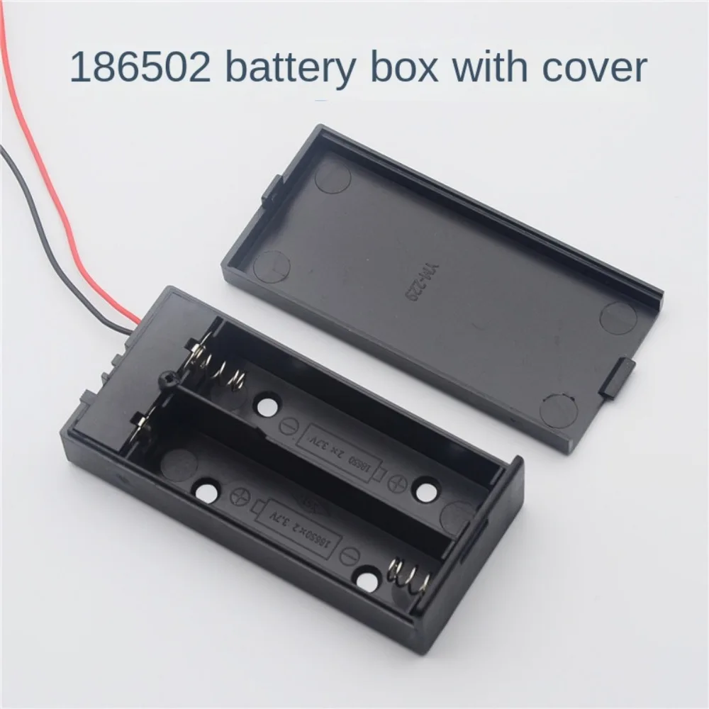 2 Slot Battery Case Holder Thickening Material Nickel Strips Board Empty Box for 18650 Battery Black Well Match