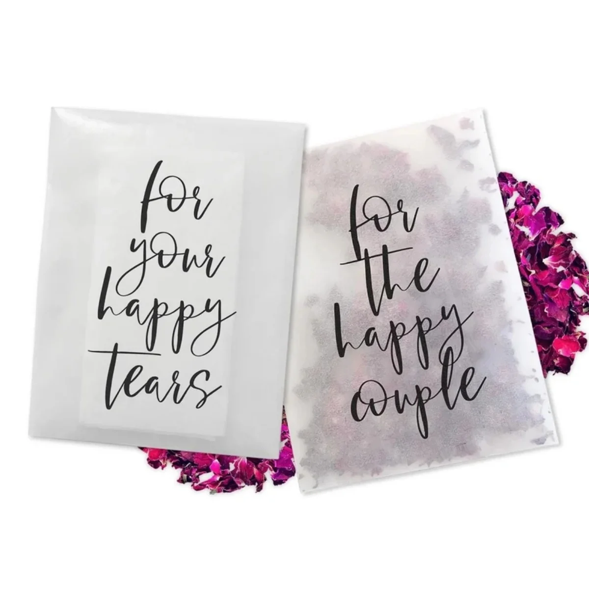 Happy Tears Tissue Packets | Wedding Tissues | Wedding Guests |Biodegradable Packets | For Your Happy Tears