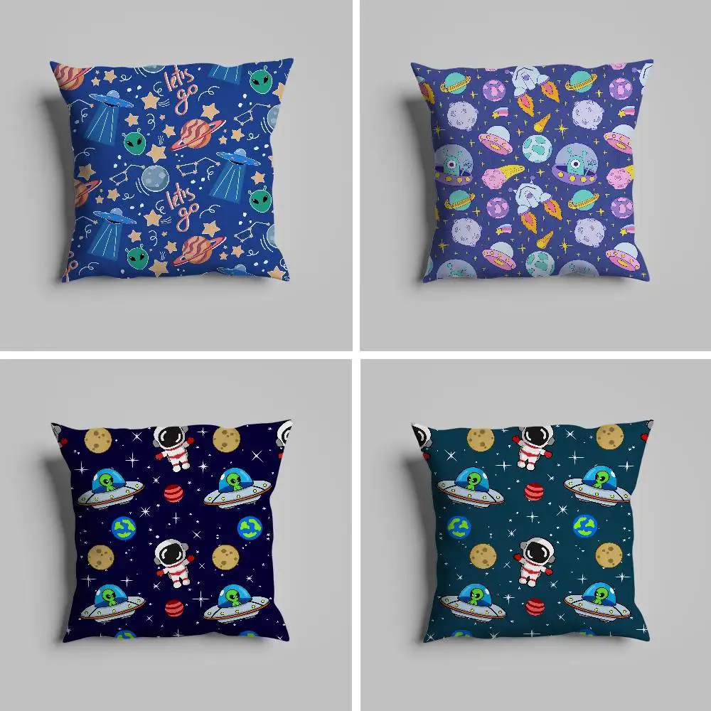 

Outer Space Cartoon Pillow Case Pillowcase For Car Pillows 60x60 Cushions Luxury Double Sided Cover Home And Decoration Sofa 30