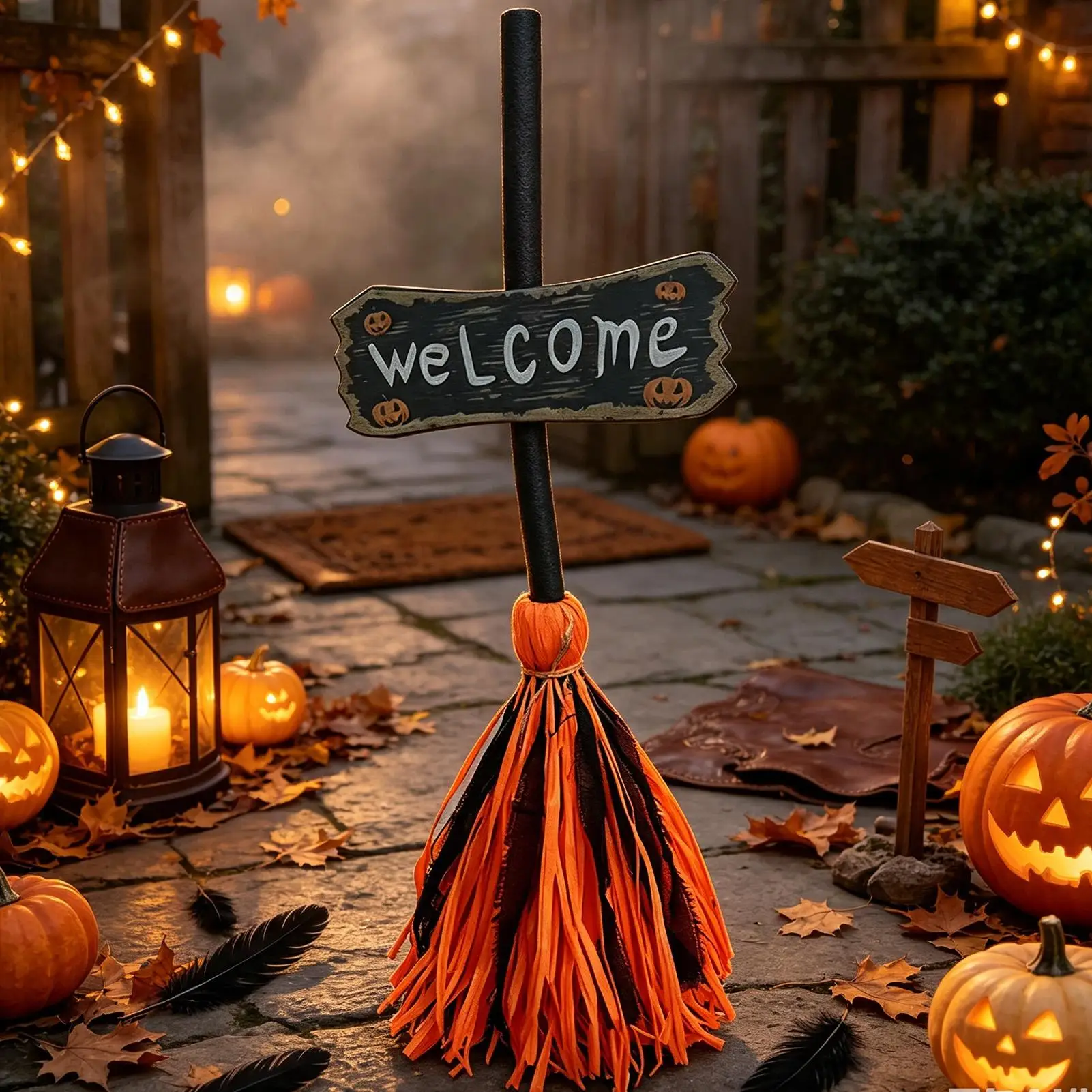 Image of Elektrischer Halloween-Hexenbesen mit Licht und Musik, Geisterhaus-Requisite mit Ton- und Lichteffekten für Party, Geheimraum und Halloween-Dekoration
