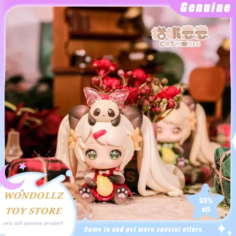 

Подлинная Moni, милый кот, котенок, офисная глухая коробка, кавайная фигурка девушки, настольный орнамент, украшение, коллекционная модель, модная игрушка в подарок