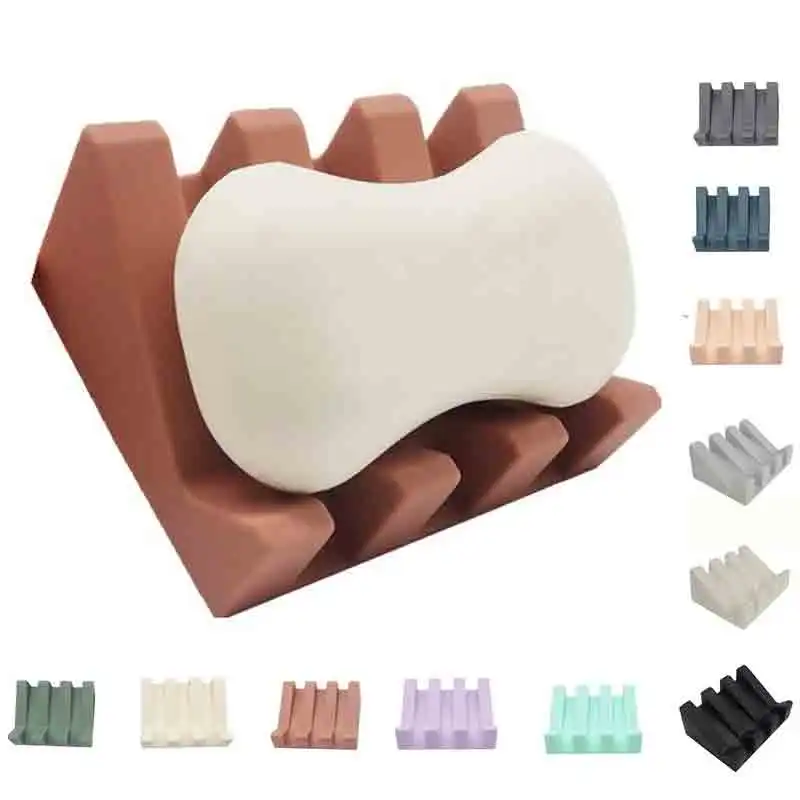 Bathroom Silicone Soap Dish Shower Portable Soap Holder Keeping Soap Dry Easy Clean Sponge Tray Kitchen Accessories