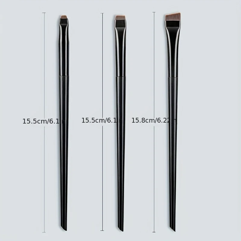 3pcs Blade Eyeliner Brush Eyebrow Brush Portable Flat Fine Eyeliner Pencil Eyebrow Contour Makeup Brush