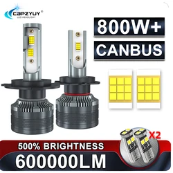 800+W 6000K Car LED Headlight h4 h7 h1 h8 h9 h11 600000LM LED Car Light 9005 9006 9007 9008 h13 Auto bulbs 12V