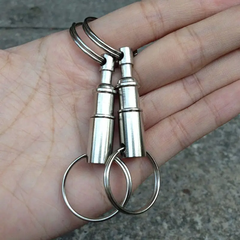 Pull-Apart Quick Release   Key Ring Easy Detach Double Snap Key Chain