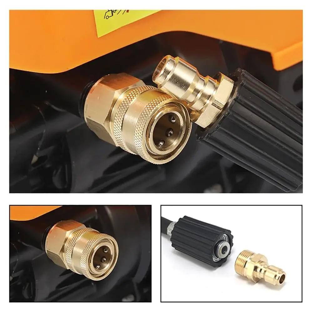 1Set 3/8 M22 Pipe Joint For M22 High Pressure Washer Quick Connect Kits Hose Coupler Adapter Set M22 14/15mm Water Outlet Set