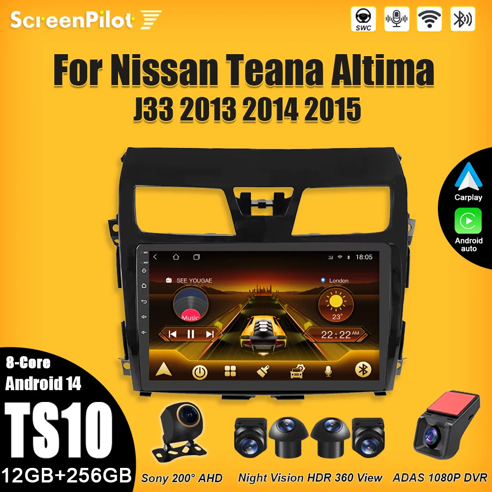 

Android 15 For Nissan Teana Altima J33 2013 2014 2015 Multimedia Video Player Carplay Touch Screen RDS GPS Navigation Wifi 5G