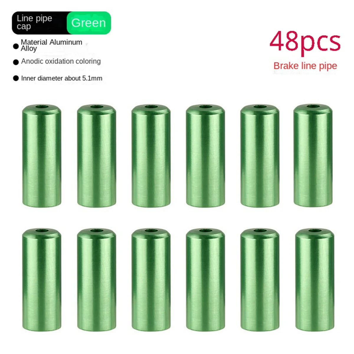 Aluminum Alloy Brake Transmission Cable Pipe Cap, Mountain Road Bicycle Aluminum Alloy Cable Pipe Sleeve Green