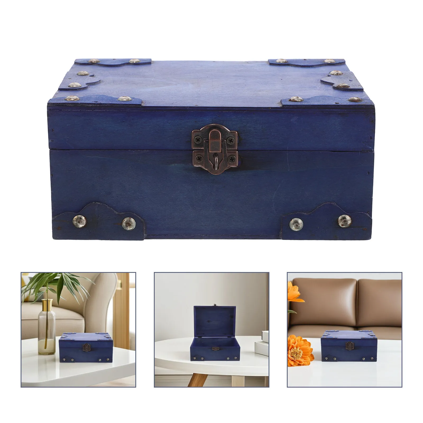 

Запираемая деревянная шкатулка для украшений в винтажном стиле – с натуральной текстурой дерева – идеальна для хранения и сохранения памятных вещей