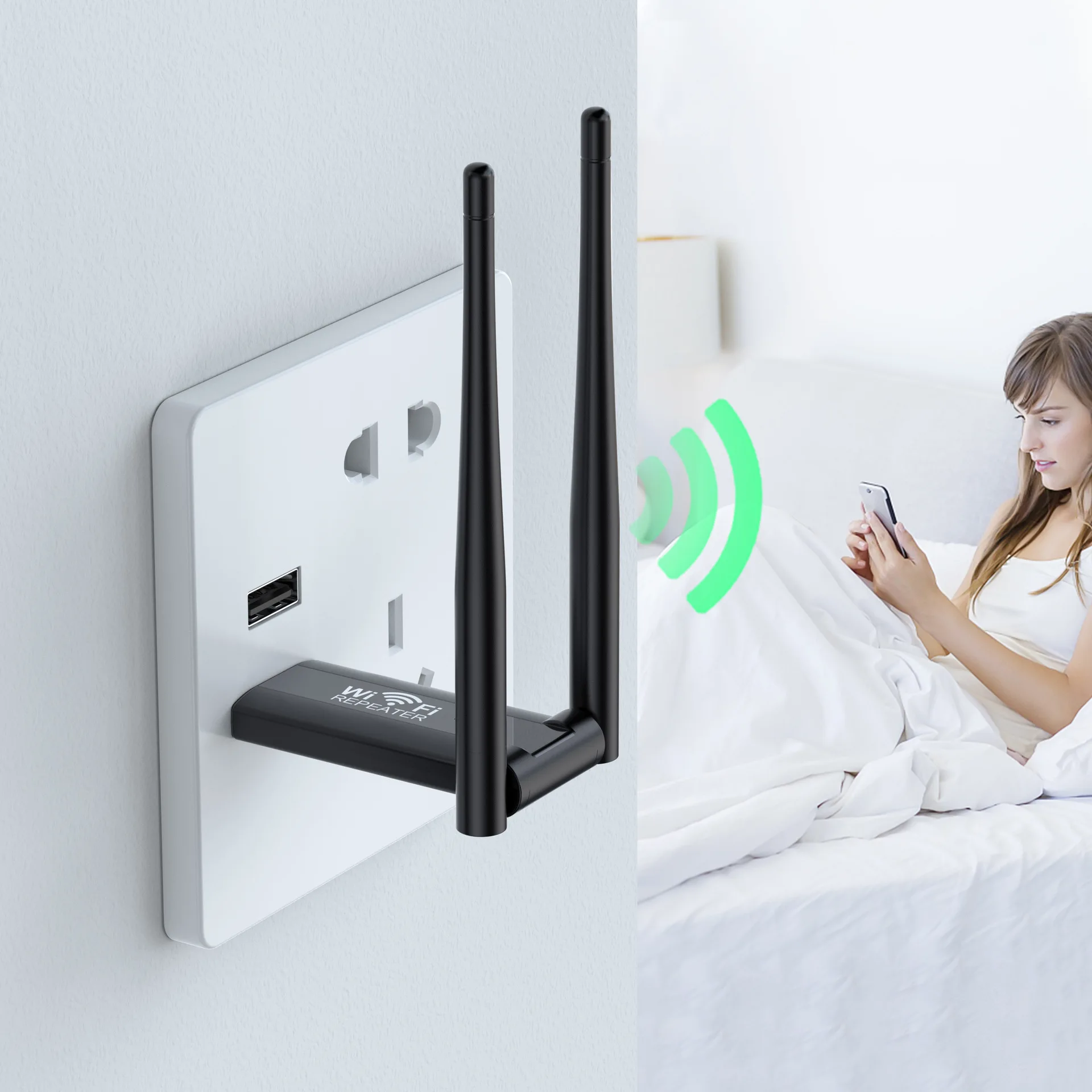 Usb 2.4g 300mbps sem fio wifi repetidor extensor roteador amplificador de sinal wi-fi impulsionador adaptador de placa de rede de longo alcance para pc