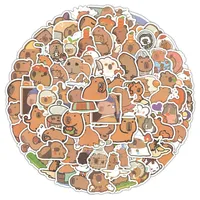 100PCS Cartoon Cute Capybara Graffiti Stickers for Bicycle Hand Account Pencil Case Decals