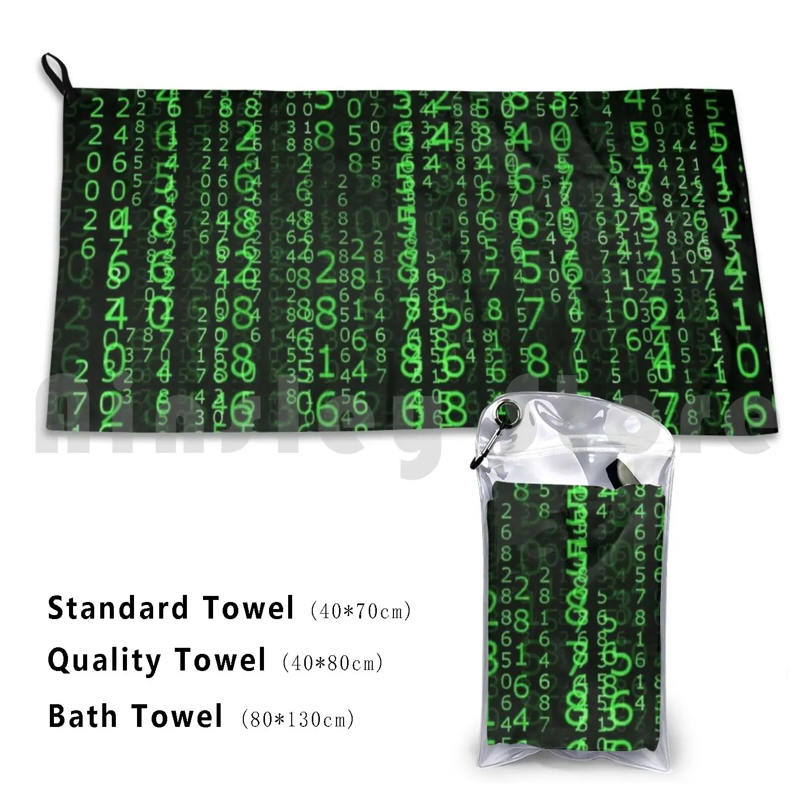 Matrix Bath Towel Beach Cushion Matrix Movie Digits
