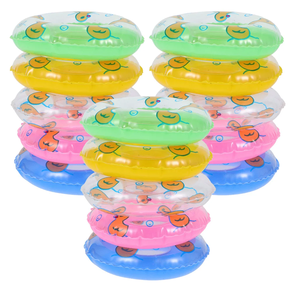 

60pcs Mini Inflatable Swim Rings Portable Lightweight Pool Float For Beach Bathtub Quick Inflation Sturdy Buoyant