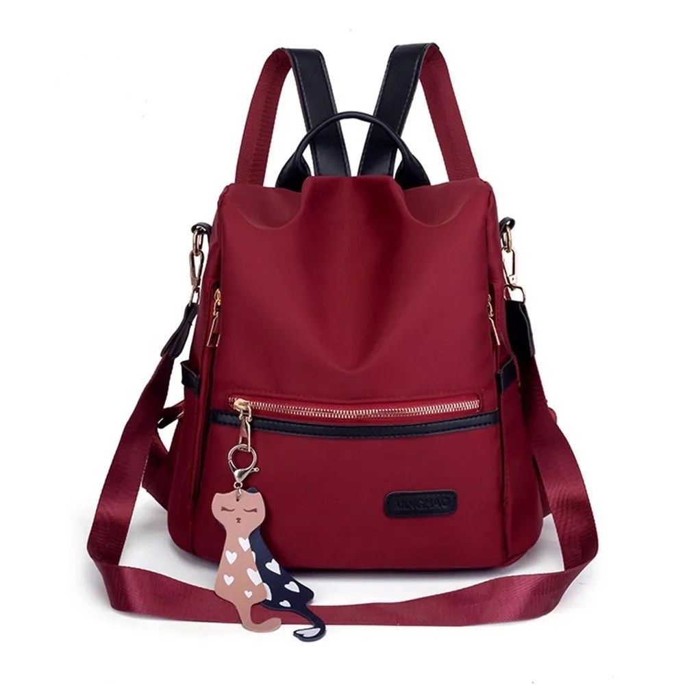 Multi‑pocket Women Backpack Oxford Cloth Water‑resistant Anti‑theft Backpack Versatile Lightweight Travel Rucksack Travel